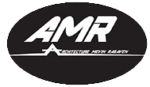 Logo AMR Architecture Mevin Radaven blanc dans un ovale noir au design moderne et épuré.
